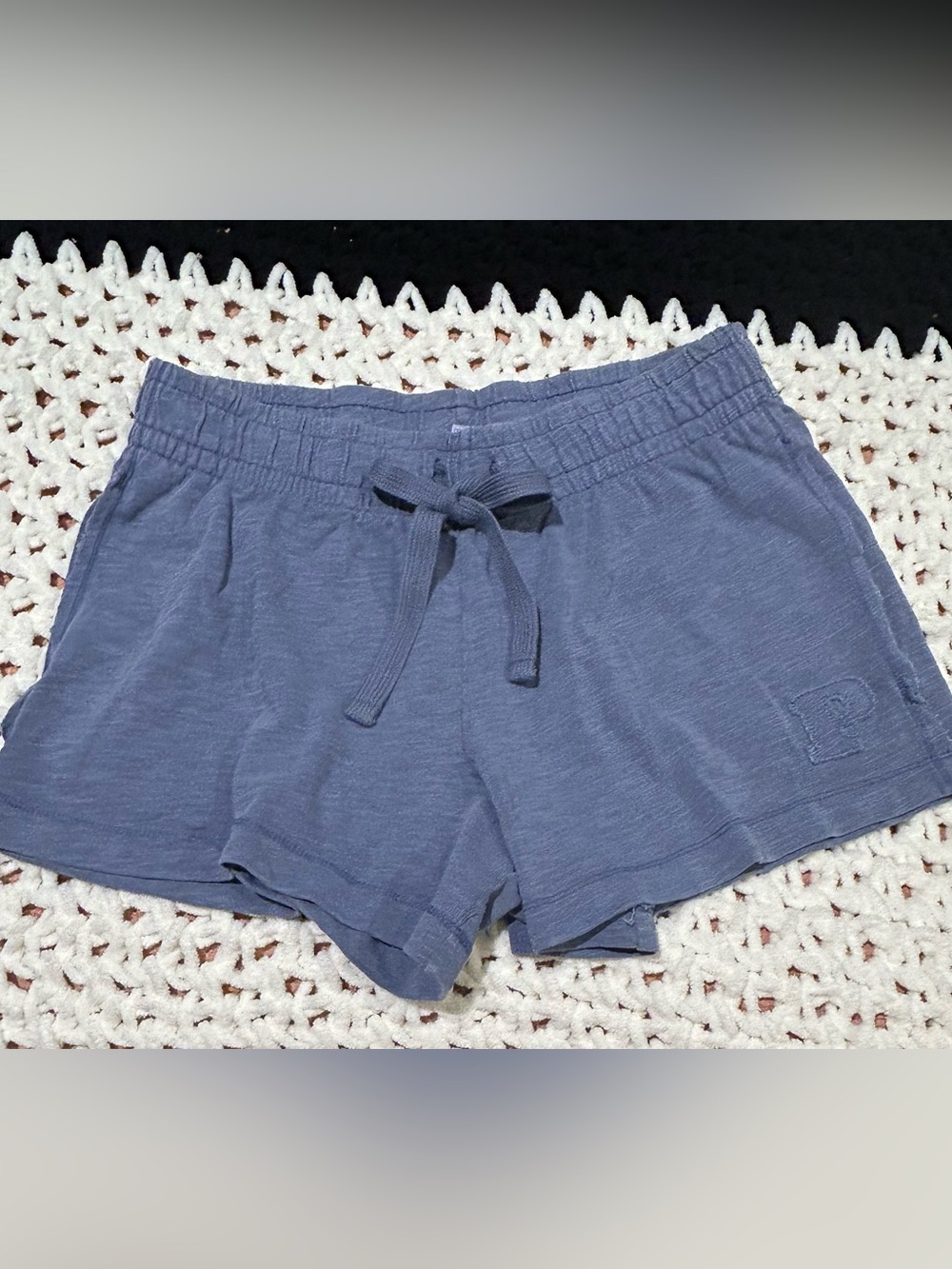 PINK Victoria's Secret Heathered Blue Drawstring Athletic Shorts